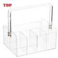 Home Decoration 5-Section Clear Tableware Bathroom Makeup Basket Storage Box Acrylic Tote